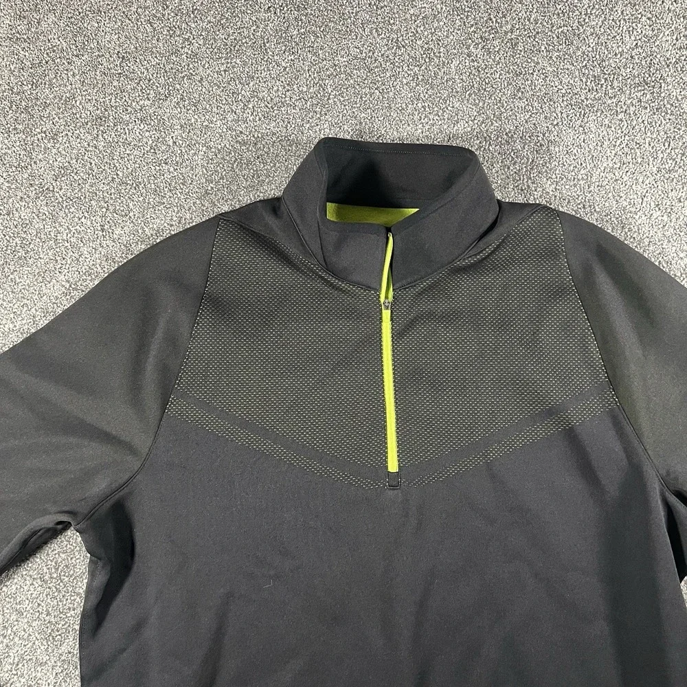 Nike Golf Dri-FIT 1/4 Zip Pullover Black Volt Men's Large